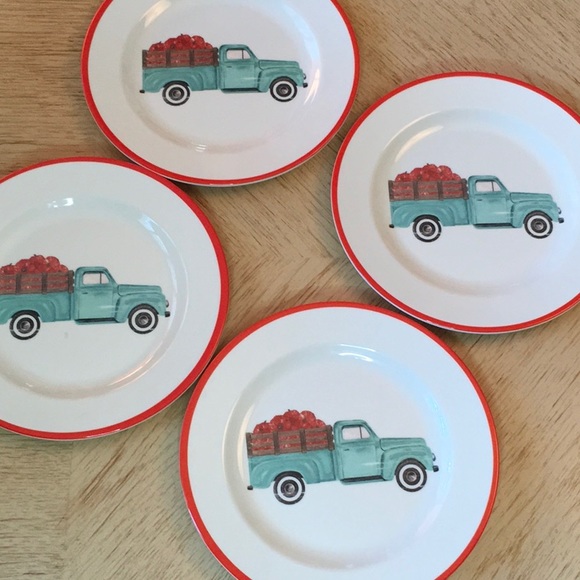 Harvest Melamine Salad/Desert Plates - Belk Collectible Pumpkin Truck Plates (8) - Picture 4 of 6